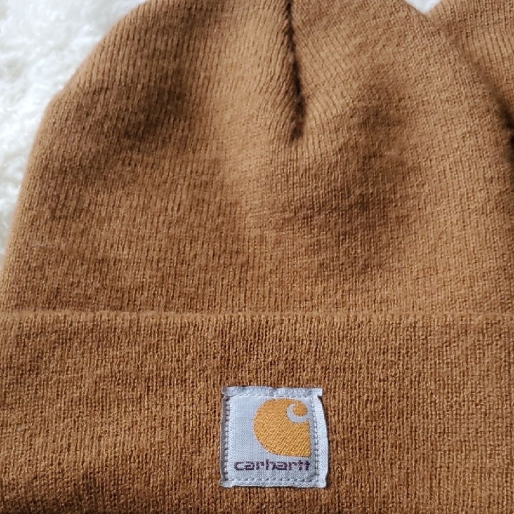 Carhartt (Two) Tan Knit Beanies Youth Size - Picture 3 of 7